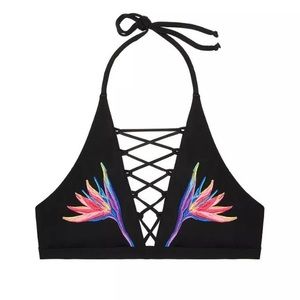 💗New Victoria Secret Pink Xs Swim Lace Up top